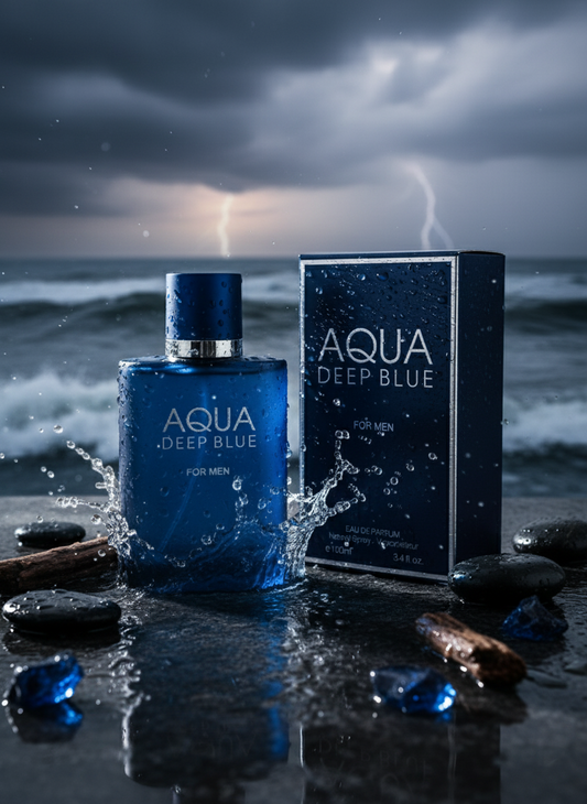 Aqua Deep Blue for Men – Fresh Marine & Bergamot Notes | Deep Oceanic Cologne (100ml)