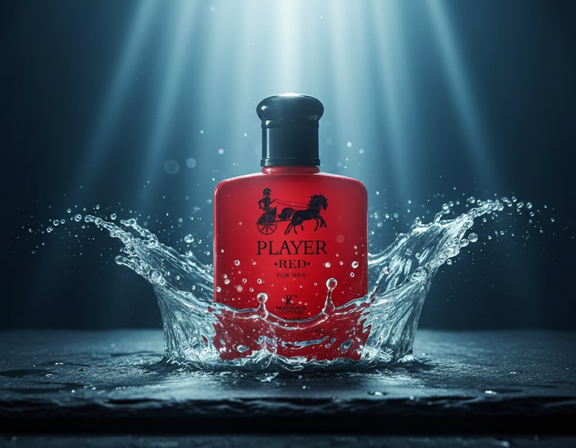 Player Red EDP for Men 3.4oz Fresh Grapefruit Amber Coffee