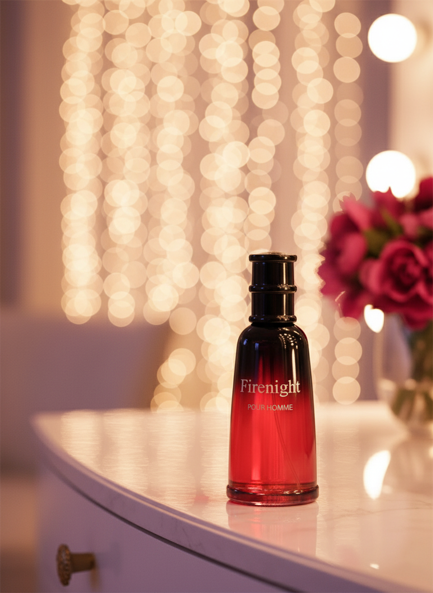 Firenight Eau de Parfum – Warm Leather, Amber & Woods | Bold Masculine Scent (100ml)