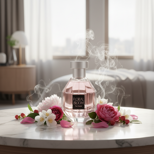 Floral Bloom Pour Femme – Eau de Parfum 3.4 fl oz – Bright Florals with Jasmine, Rose, Orchid & Warm Vanilla Patchouli