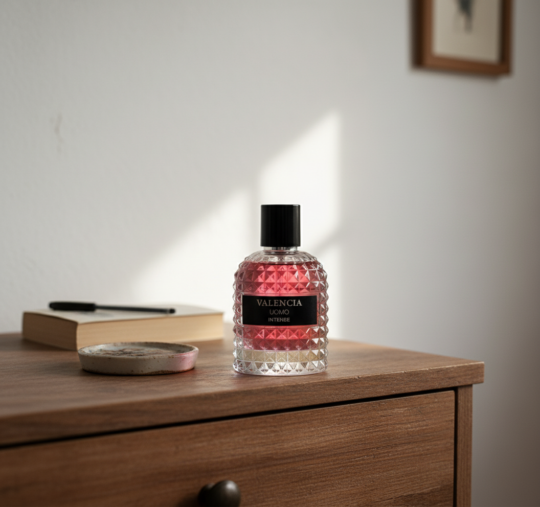 Valencia UOMO Intense for Men Eau de Parfum — Fragrance With Elegant Vanilla Bourbon, and Smoked Vétiver Notes — 100ml bottle