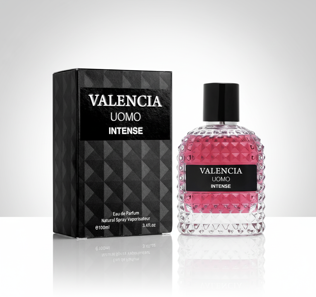 Valencia UOMO Intense for Men Eau de Parfum — Fragrance With Elegant Vanilla Bourbon, and Smoked Vétiver Notes — 100ml bottle