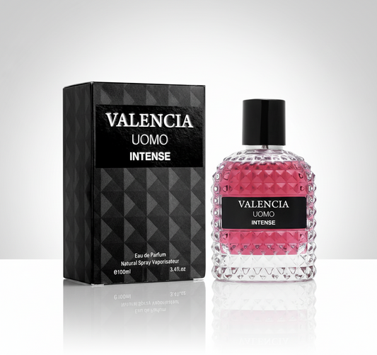 Valencia UOMO Intense for Men Eau de Parfum — Fragrance With Elegant Vanilla Bourbon, and Smoked Vétiver Notes — 100ml bottle