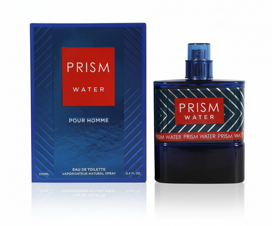 Prism Water Pour Homme Eau de Toilette – Fresh Bergamot, Lavender & Amber | Modern Aquatic Scent (100ml)
