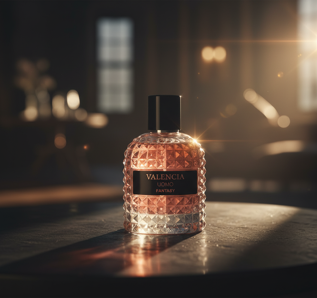 Valencia UOMO Fantasy for Men — Eau de Parfum 100ml, Spicy Fragrance with Top Notes of Sweet Red Apple, Cardamom, Bergamot and Patchouli