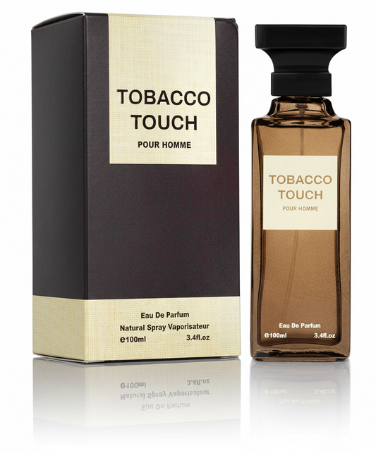 Tabacco Touch for Men — Eau de Parfum Spray 100ml, Long lasting Fragrance with Notes of Tabacco, Cederwood, and Vanilla, Perfect for Daily Wear