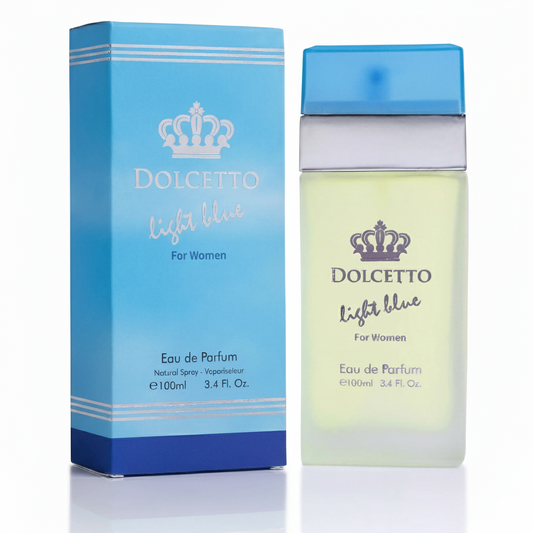 Dolcetto Light Blue – Eau de Parfum 3.4 fl oz – Bright Citrus, Crisp Apple & Soft Jasmine with Cedarwood Base