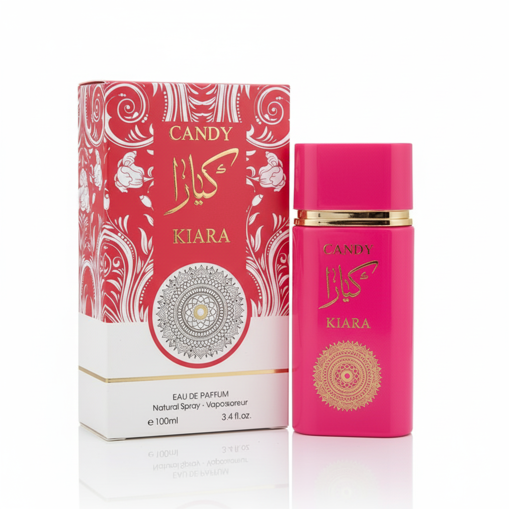 Kiara Candy Eau de Parfum – 3.4 oz – Sweet Vanilla, Caramel, Berries & Creamy Gourmand Notes