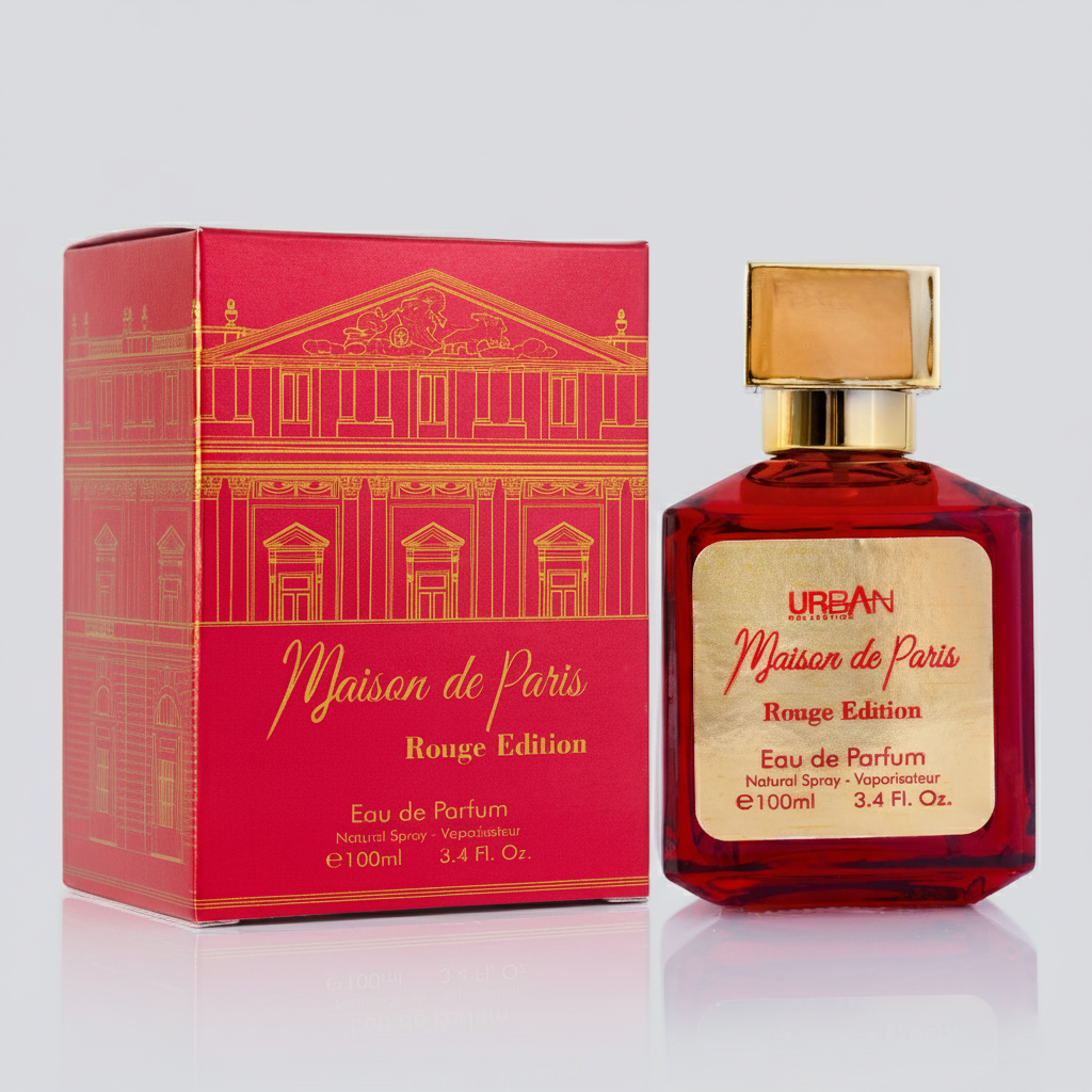 Maison de Paris Rouge Eau de Parfum – Unisex 3.4 oz – Notes of Saffron, Jasmine, Amberwood & Cedar (Inspired Scent)