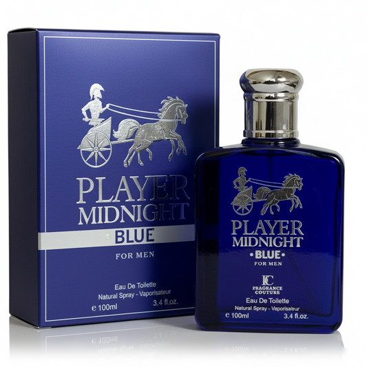 Player Blue for Men Eau de Parfum – Fresh Aquatic & Woody Scent | Clean Masculine Fragrance (100ml)