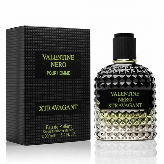 Valentine Nero Xtravagant for Men — Eau de Parfum 100ml, Oriental Fougère Fragrance with Top Notes of Calabrian Bergamot and Espresso Coffee Accord, Finished with Refined Vétiver