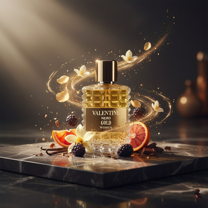 Valentine Nero Gold Women EDP 3.4oz Jasmine Vanilla Bergamot
