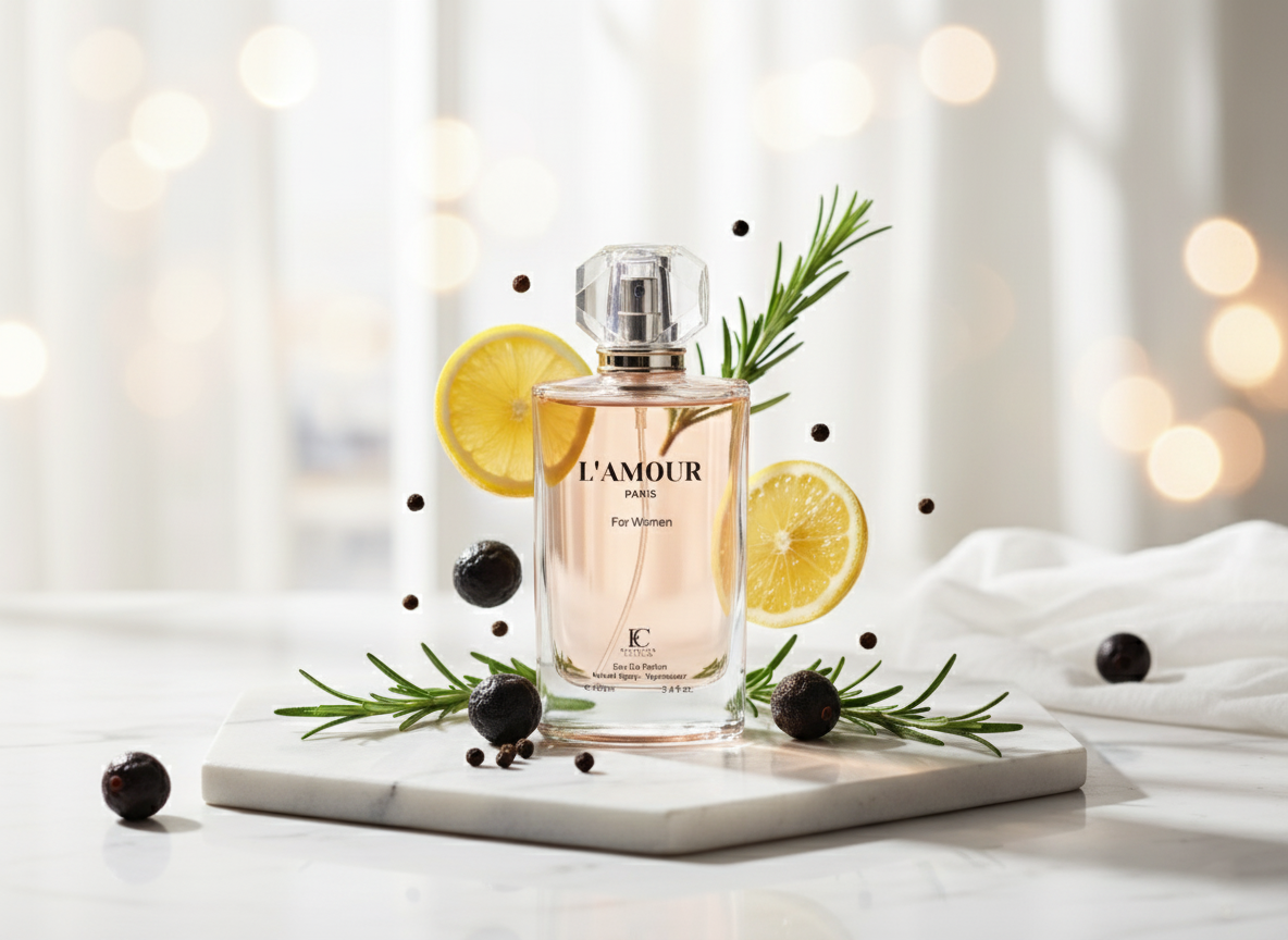 L’Amour Paris for Women – Eau de Parfum 3.4 fl oz – Fresh Clean Florals with Cotton Flower, Apricot & Light Musk