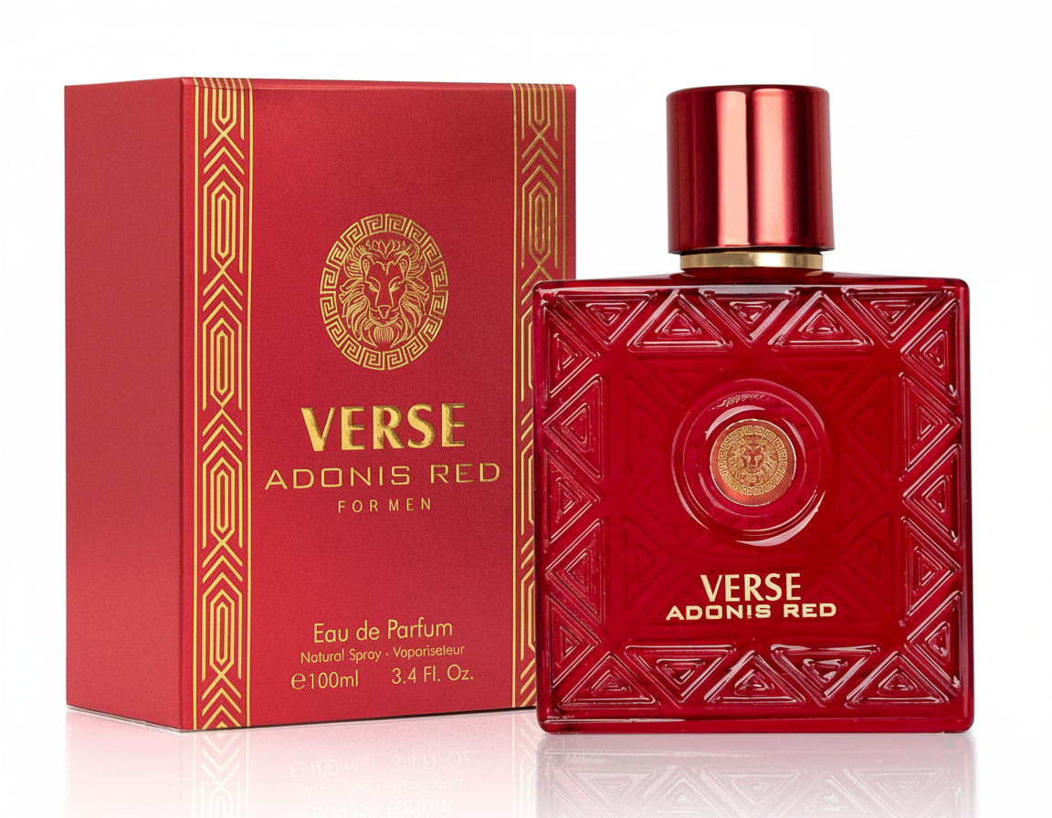 Verse Adonis Red Eau De Parfum 3.4oz – Fresh, Aromatic Blend with Citrus & Floral Notes