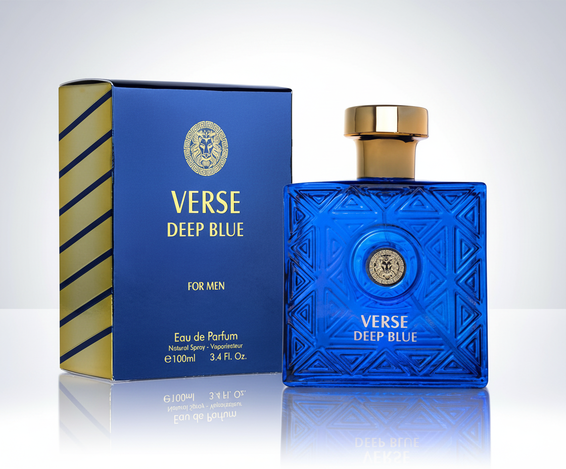 Verse Deep Blue — Eau de parfum Spray for men 3.4 fl oz (100ml) ; A fresh, confident scent add for casual, everyday wear