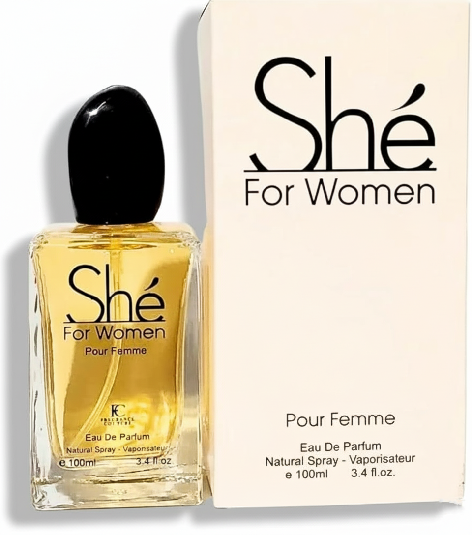 She Eau de Parfum for Women – 3.4 oz – Blackcurrant, Rose, Vanilla & Soft Patchouli