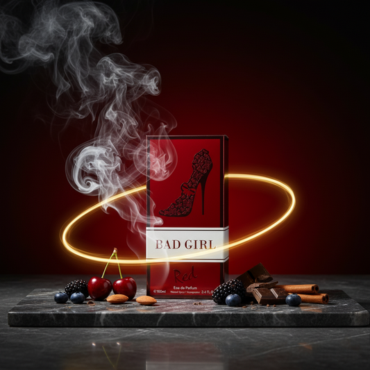 Bad Girl Red for Women – Eau de Parfum 3.4 fl oz – Juicy Lychee, Velvety Rose & Warm Vanilla for a Seductive Feminine Scent