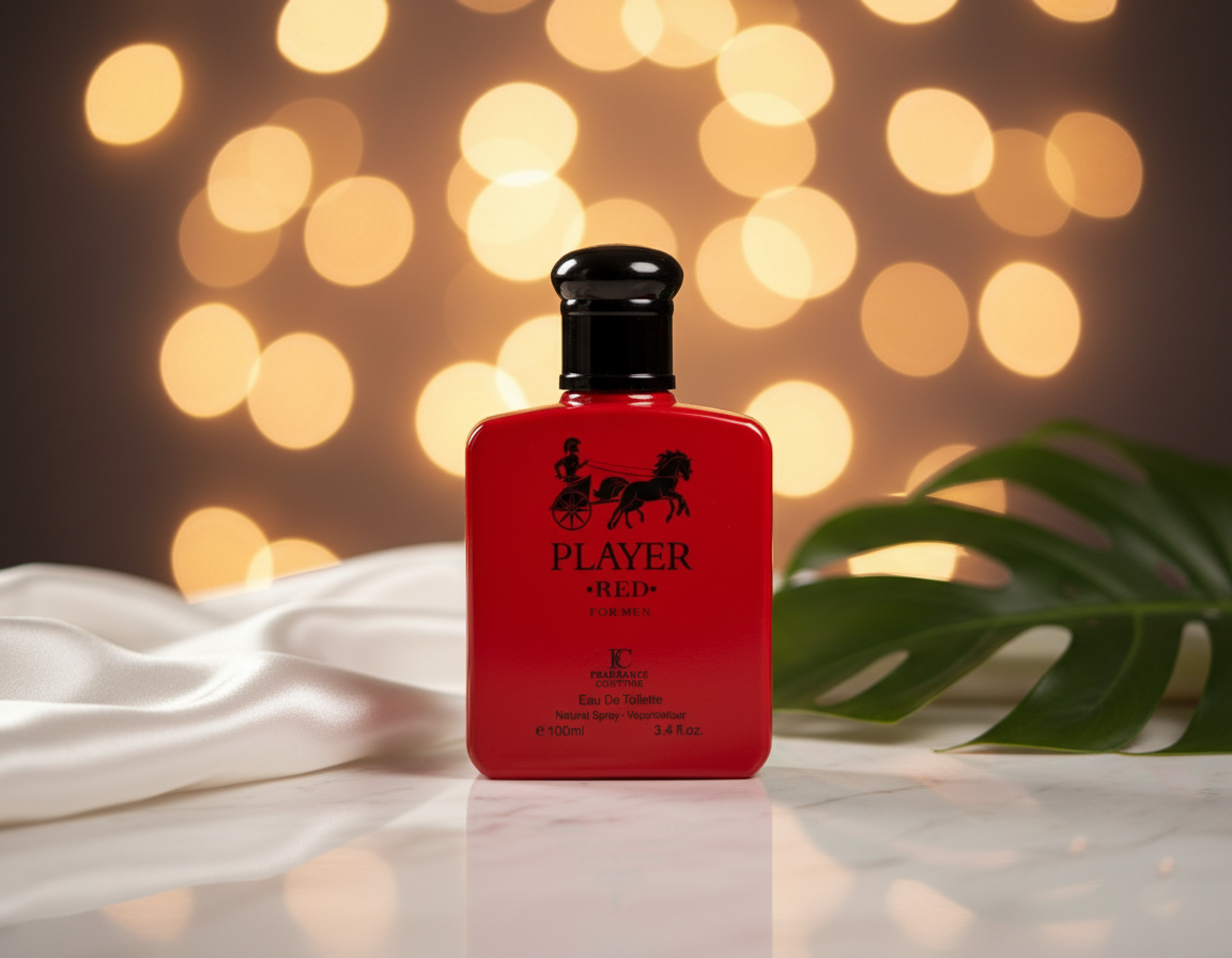 Player Red for Men Eau de Parfum – Fresh Grapefruit, Amber & Coffee | Bold Masculine Scent (100ml)