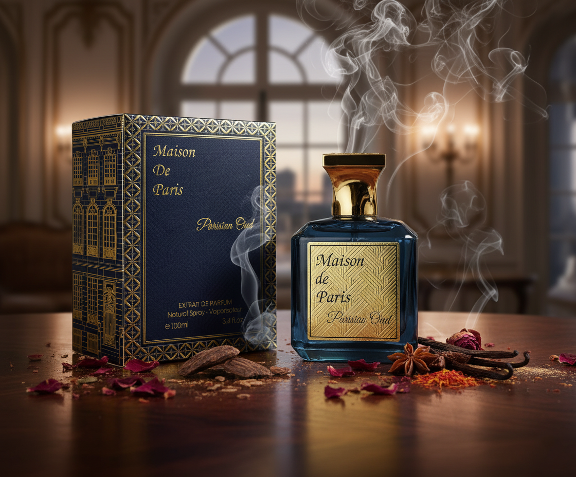 Maison de Paris Parisian Oud – Warm Oud, Amber & Musk Blend | Elegant Long-Lasting Cologne 100ml