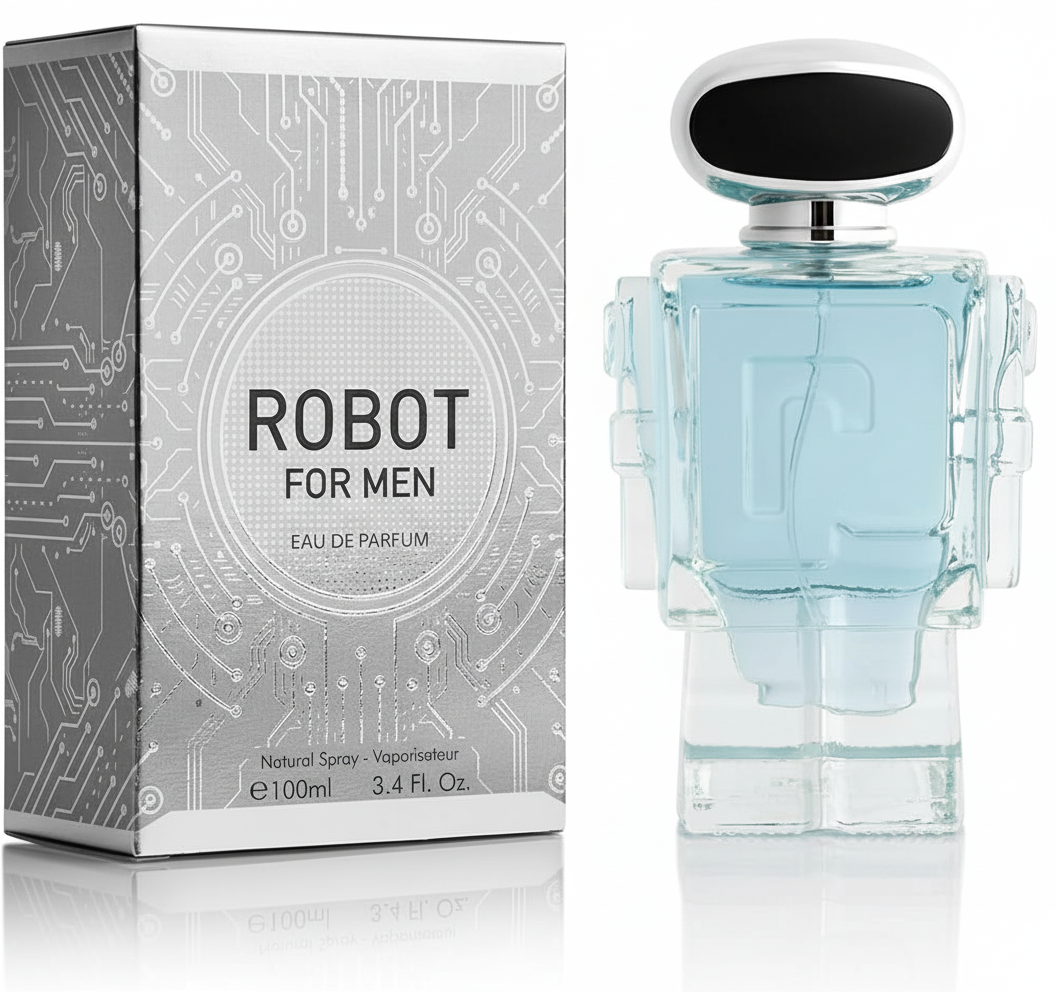 Robot for Men Eau de Parfum – Fresh Lemon, Vanilla & Woody Amber | Futuristic Masculine Scent (100ml)