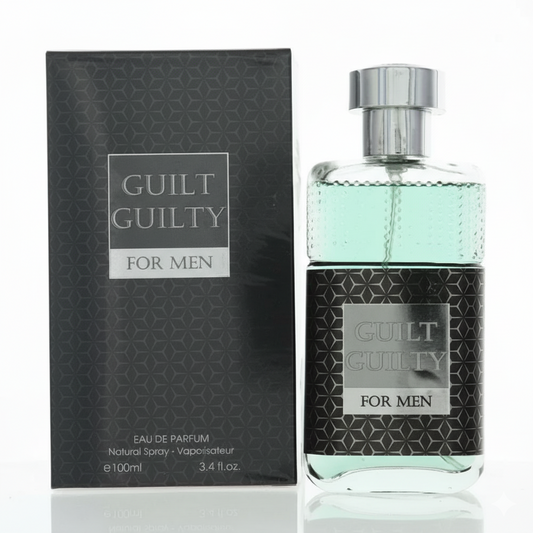 Guilt Guilty for Men – Warm Amber & Fresh Citrus Blend | Sophisticated Long-Lasting Cologne (3.4 Fl Oz)