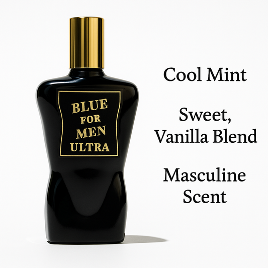 Blue for Men Ultra – Cool Mint & Sweet Vanilla Blend | Signature Masculine Cologne (4.2 Fl Oz)