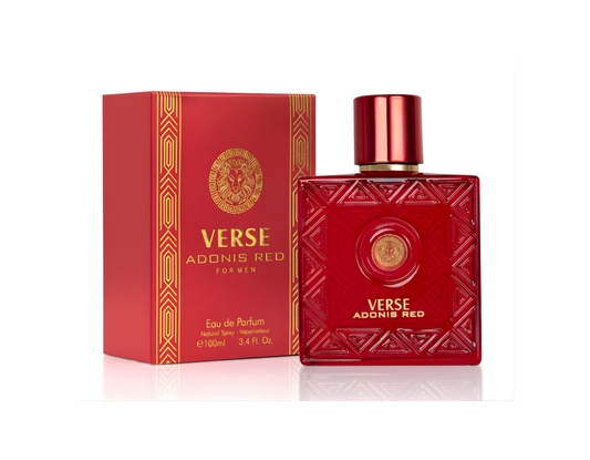 Verse Adonis Red Eau De Parfum 3.4oz – Fresh, Aromatic Blend with Citrus & Floral Notes