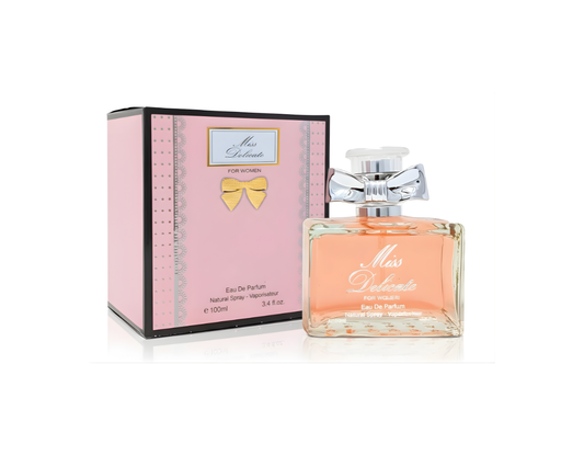 Miss Delicate – Eau de Parfum 3.4 fl oz – Fresh Rose, Peony & White Florals with Soft Musk and Vanilla
