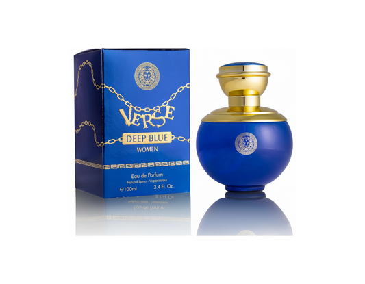 Verse Deep Blue for Women — Eau de Parfum 3.4 fl oz (100ml), Floral, Fruity Fragrance with Top Notes of Apple, Black Current, Musk, and Patchouli
