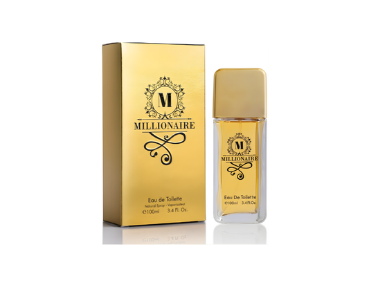 Millionaire for Men — Eau de Toilette 100ml, Citrus and Spicy Blend with Top Notes of Orange, Grapefruit, and Mint; Balanced by Leather, Amber and Patchouli
