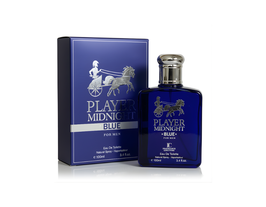 Player Blue for Men Eau de Parfum – Fresh Aquatic & Woody Scent | Clean Masculine Fragrance (100ml)